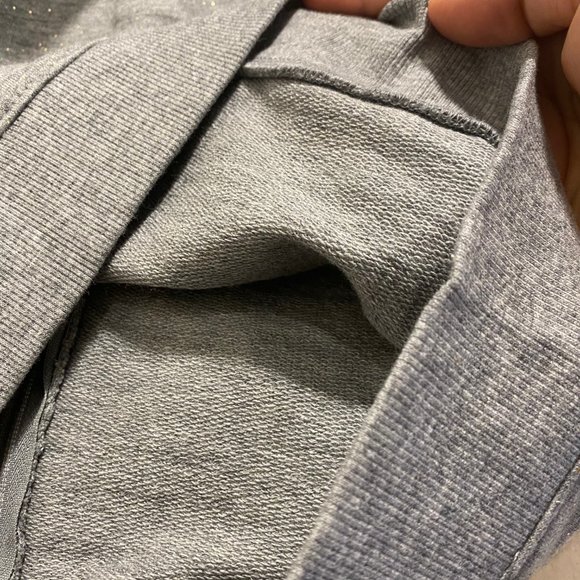 Jumping Beans Kids Charcoal Gray French Terry Hoodie with Gold Sparkly Glitter - Picture 6 of 8